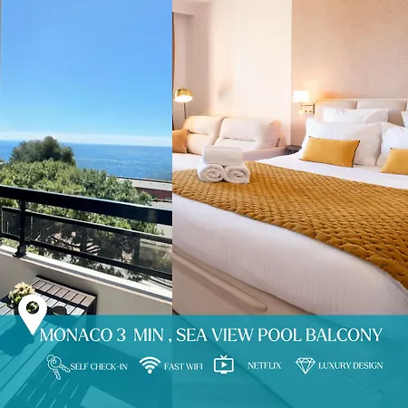 Monaco Border Luxury Suite - Sea View - Pool Beausoleil Extérieur photo